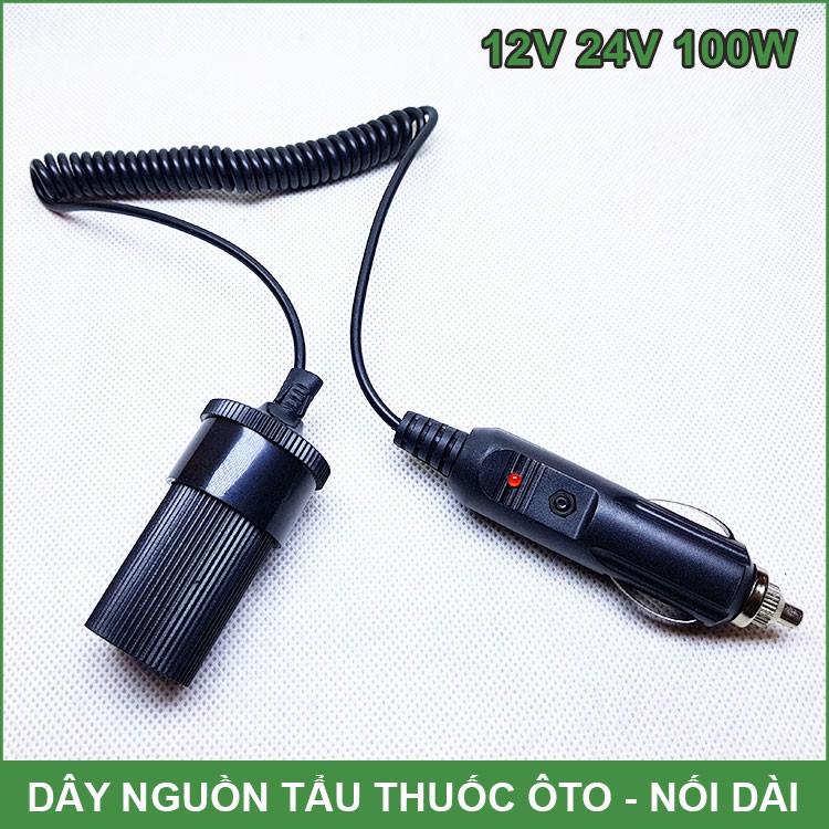 Dây Ổ Cắm Nguồn Điện Trên Ô Tô – Nối Dài 12V 24V 100W