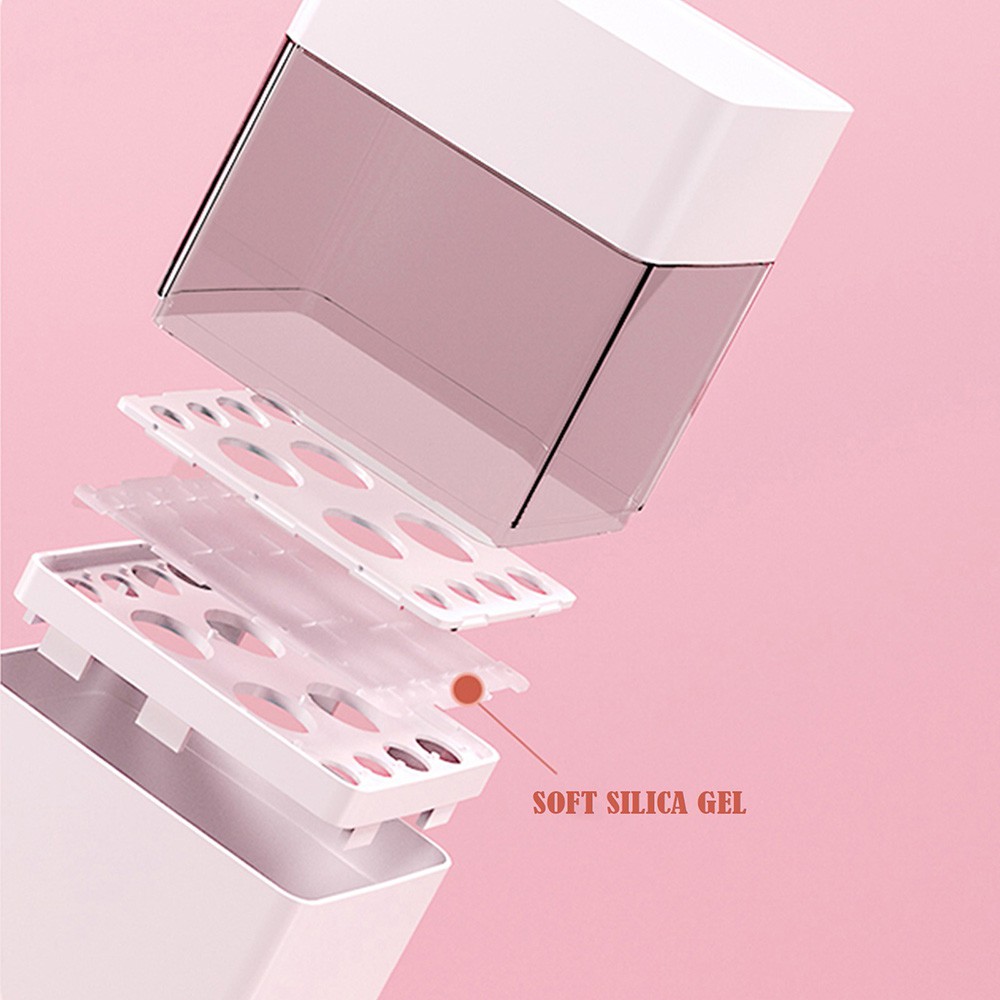 [Hàng mới về] Hộp Đựng Cọ Trang Điểm 2 Trong 1 Đa Năng Tiện Dụng