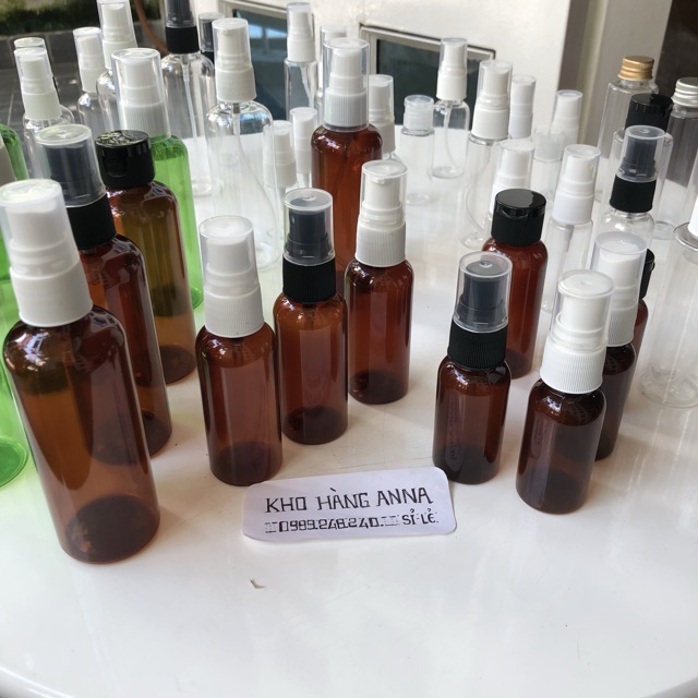 10 CHAI XỊT SƯƠNG / NẮP BẬT - 10 Chai nhựa trong suốt / Chai nâu / xanh lá - Chai 10ml/ 20ml/ 30ml / 50ml/ 70ml / 100ml