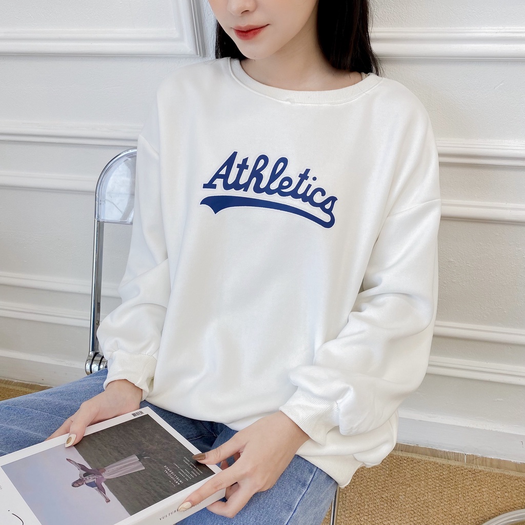 [HÀNG CÓ SẴN] Áo nỉ dài tay May Boutique áo nỉ oversize in chữ Athletics ABS21A_109.039 | BigBuy360 - bigbuy360.vn