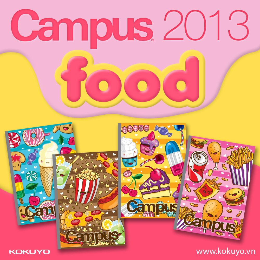 Vở CAMPUS kẻ ngang 80, 120tr FOOD, tập kẻ ngang Campus - Soleil Home