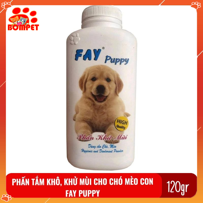 Phấn tắm khô, khửi mùi Fay Puppy 120gr Cho Chó Mèo - BOMPET