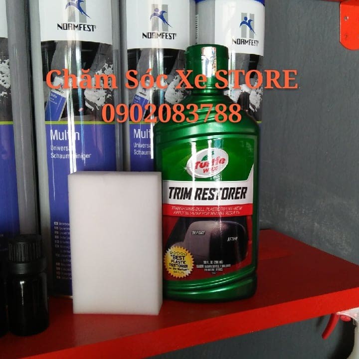 Phục hồi làm đen nhựa Turtle Wax trim restorer ( Có mút ) 296ml chamsocxestore