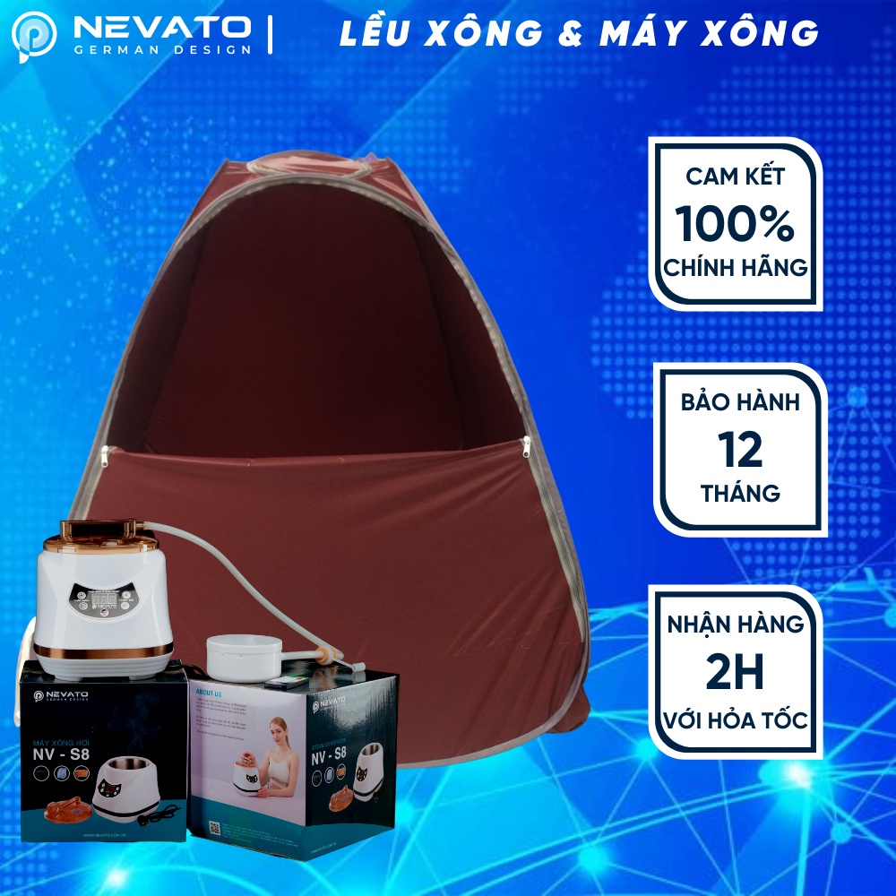 Combo Xông Hơi Gồm Lều Và Nồi Xông Nevato NV-S8 Cao Cấp Tặng Một Túi Lá Xông