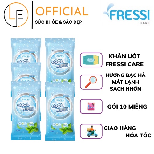 Khăn ướt chăm sóc da Fressi Care Cool gói 10 miếng (mới)