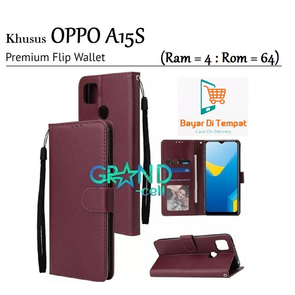 Lật Bao Da Điện Thoại Nắp Gập Kiêm Ví Tiền Có Thể Làm Giá Đỡ Cho Oppo A15s Mobile