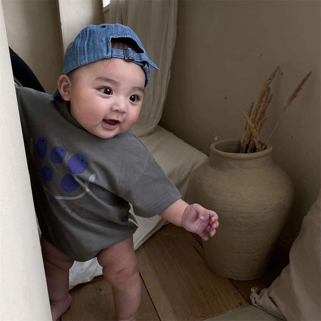 Áo Liền Quần Ngắn Tay In Hình Trái Cây Cho Bé Sơ Sinh