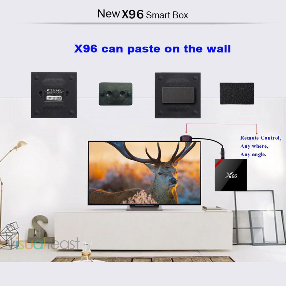 [sthouse]X96 Android 7.1.2 Smart TV Box Amlogic S905W Quad Core WIFI Media Player US-233811