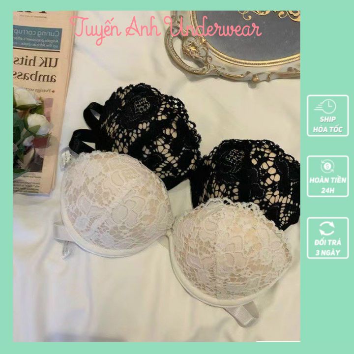 Áo Ngực Nữ, Áo Cúp Ngực Có Gọng Ren Hoa Sexy Không Dây Chống Tụt Mặc Váy Hở Vai, Hở Lưng,Tặng Kèm Dây Trong TAACRDT