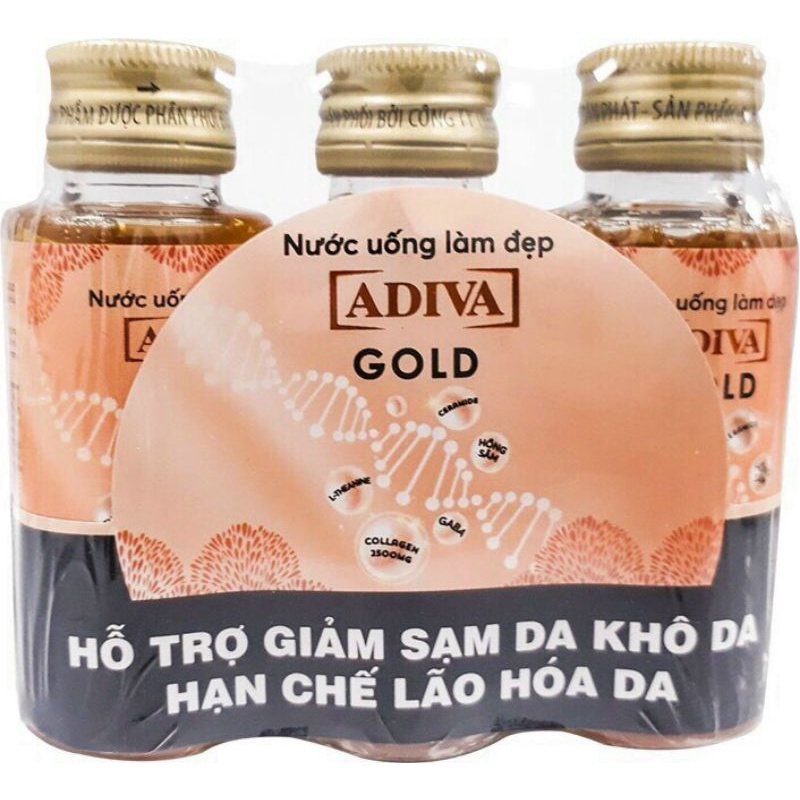 Nước uống làm đẹp Collagen ADIVA Gold_Back 3 chai