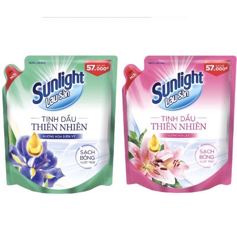 Nước lau sàn Sunlight hương hoa lily / hương hoa diên vỹ túi 2.6kg