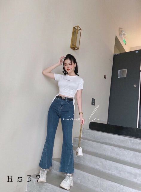 Áo crotop dây rút 2 bên hông tay ngắn