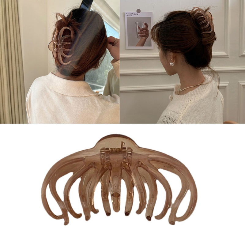 Kẹp Tóc Nhựa Trong Suốt Phong Cách Vintage Thời Trang