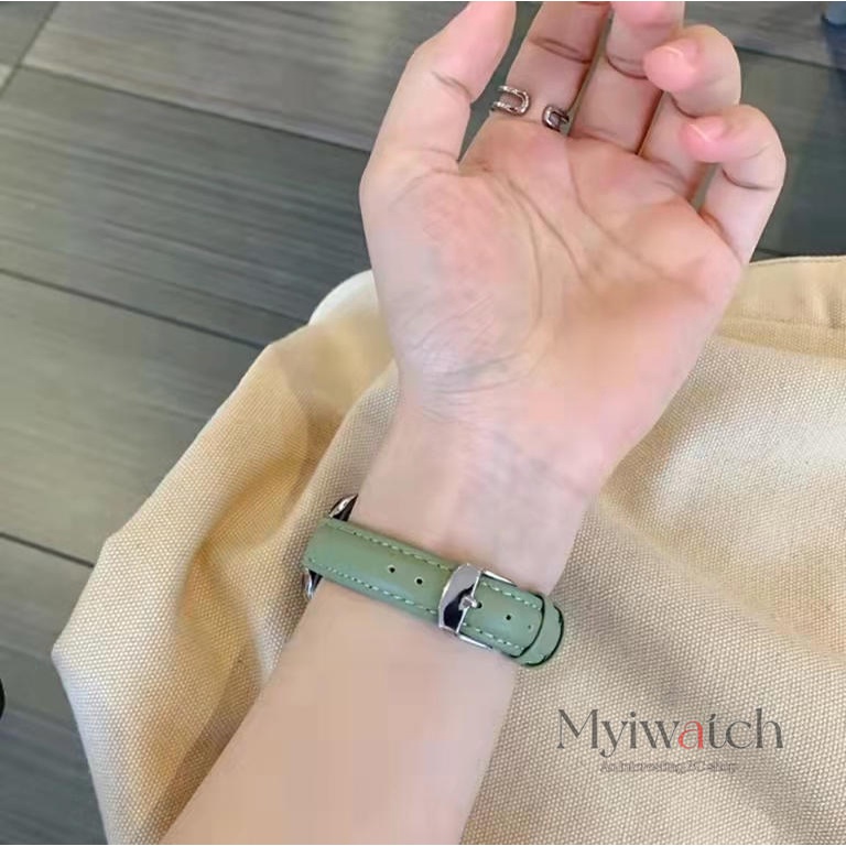 Dây đeo bằng da 40mm 44mm 45mm thích hợp cho apple iwatch series 7 6 5 se 4 3 2 38mm 42mm 41mm