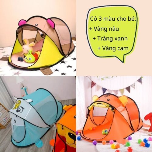 Sale Sốc Lều Cho Bé, Lều Tự Bung Hình Thú, Công Chúa, Cắm Trại Dành Cho Bé, Dễ Dàng Gấp Gọn, Khung Thép Chắc Dẻo