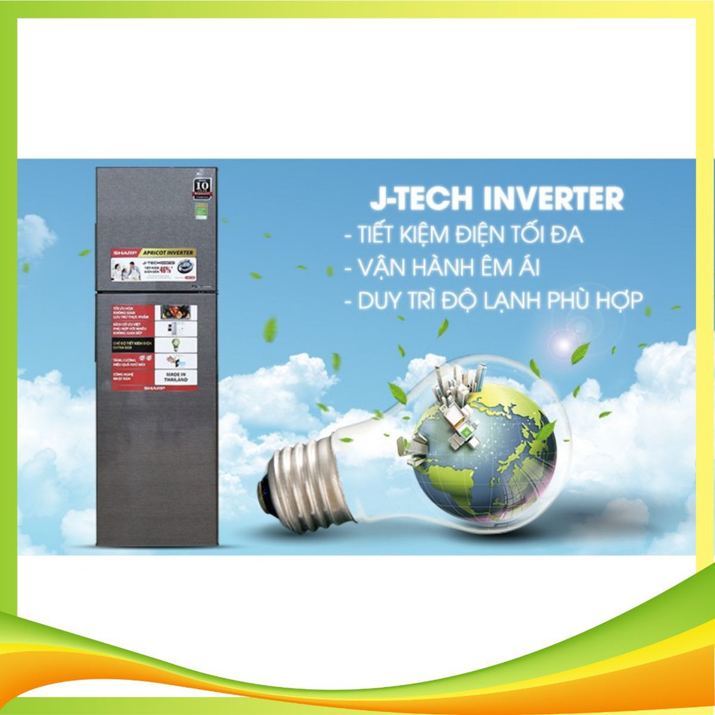 SJ-X281E-SL | SJ-X281E-DS | Tủ lạnh Sharp Inverter 271 lít (Hàng chính hãng, bảo hành 12 tháng)