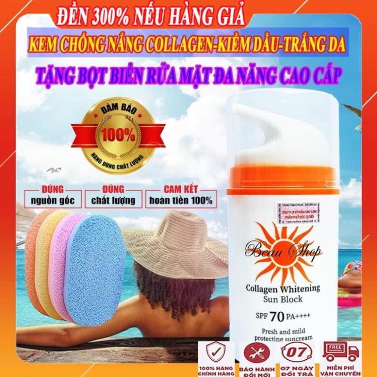 [HOÀN 100% TIỀN NẾU KHÔNG ƯNG Ý] Kem chống nắng cho da dầu, da mụn bổ sung collagen/Kem chống nắng tốt beau shop