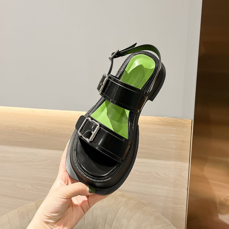 Giày Sandal Nữ Đế Xuồng Dây Khóa Đi Biển Mới