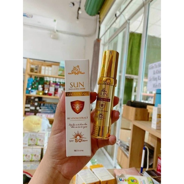 Kem Chống Nắng x3 collagen Đông Anh 50g. Kem Chống nắng nâng tone dưỡng trắng da mặt.