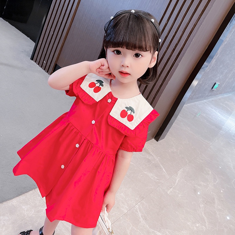 [Kacily]đầm bé gái Đầm cotton ngắn tay bé gái 1-9 tuổi đầm dự tiệc quà sinh nhật nhập khẩu
