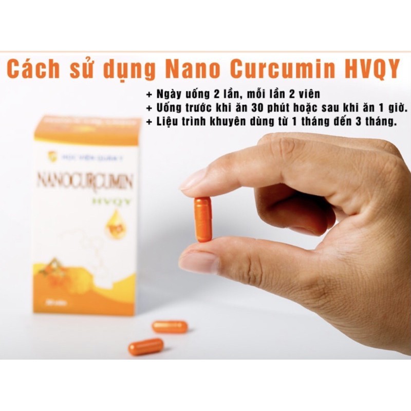 Nano Curcumin Học viện Quân Y - Hỗ trợ giảm viêm loét dạ dày (Hộp 30 viên) [Chính Hãng]