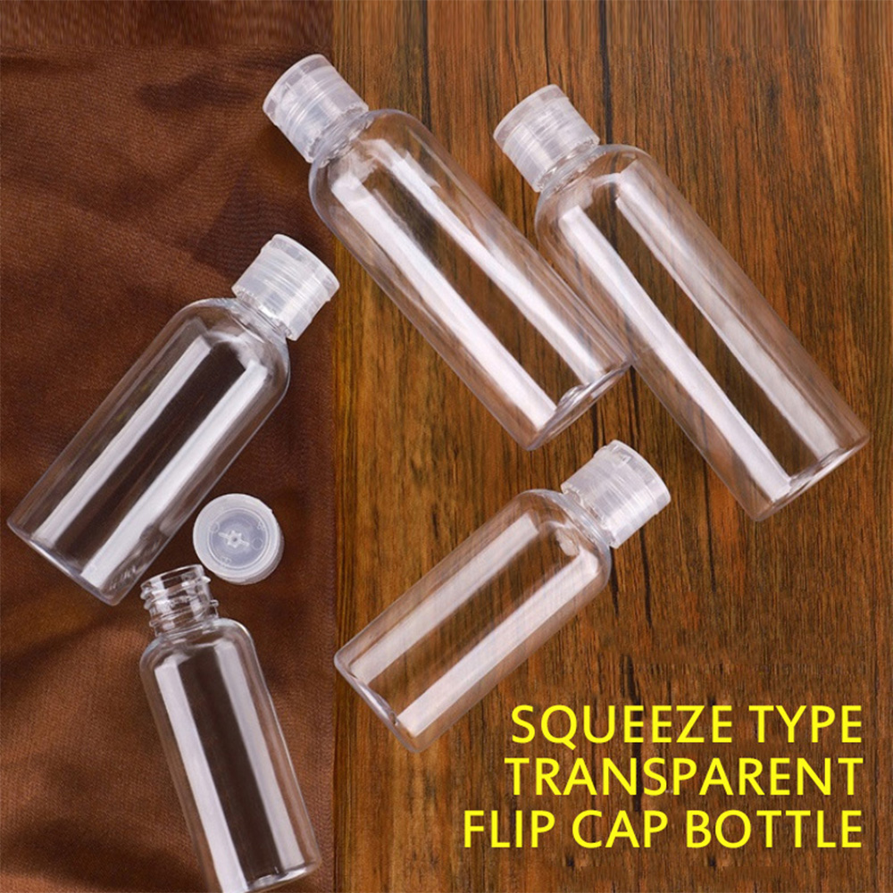 ❀SIMPLE❀ 5-100ML Lotion Jar Dispenser Shampoo Bottle Empty Container Bottle Makeup Plastic Squeeze Clear Refillable