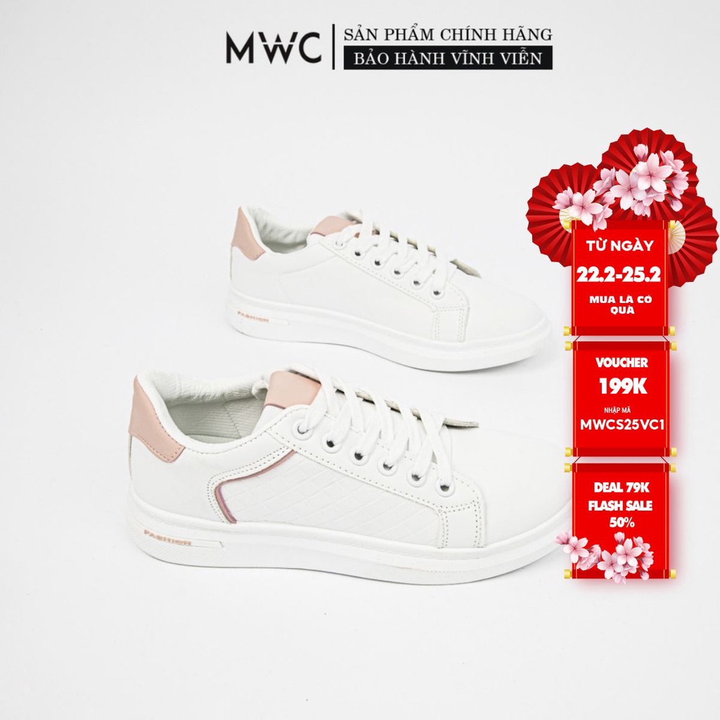 Giày Thể Thao Nữ MWC Giày Sneaker Da Đế Thấp Phối Màu Siêu HOT NUTT- 0578