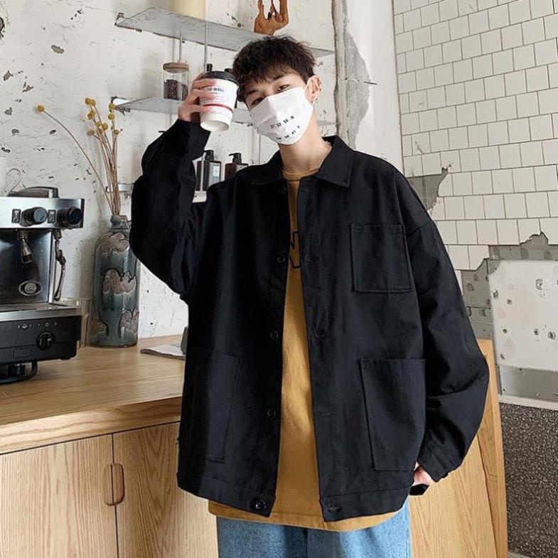 Áo Sơ Mi From Rộng ,Áo Khoác Chất Thô Kaki Cho Cả Nam Và Nữ
