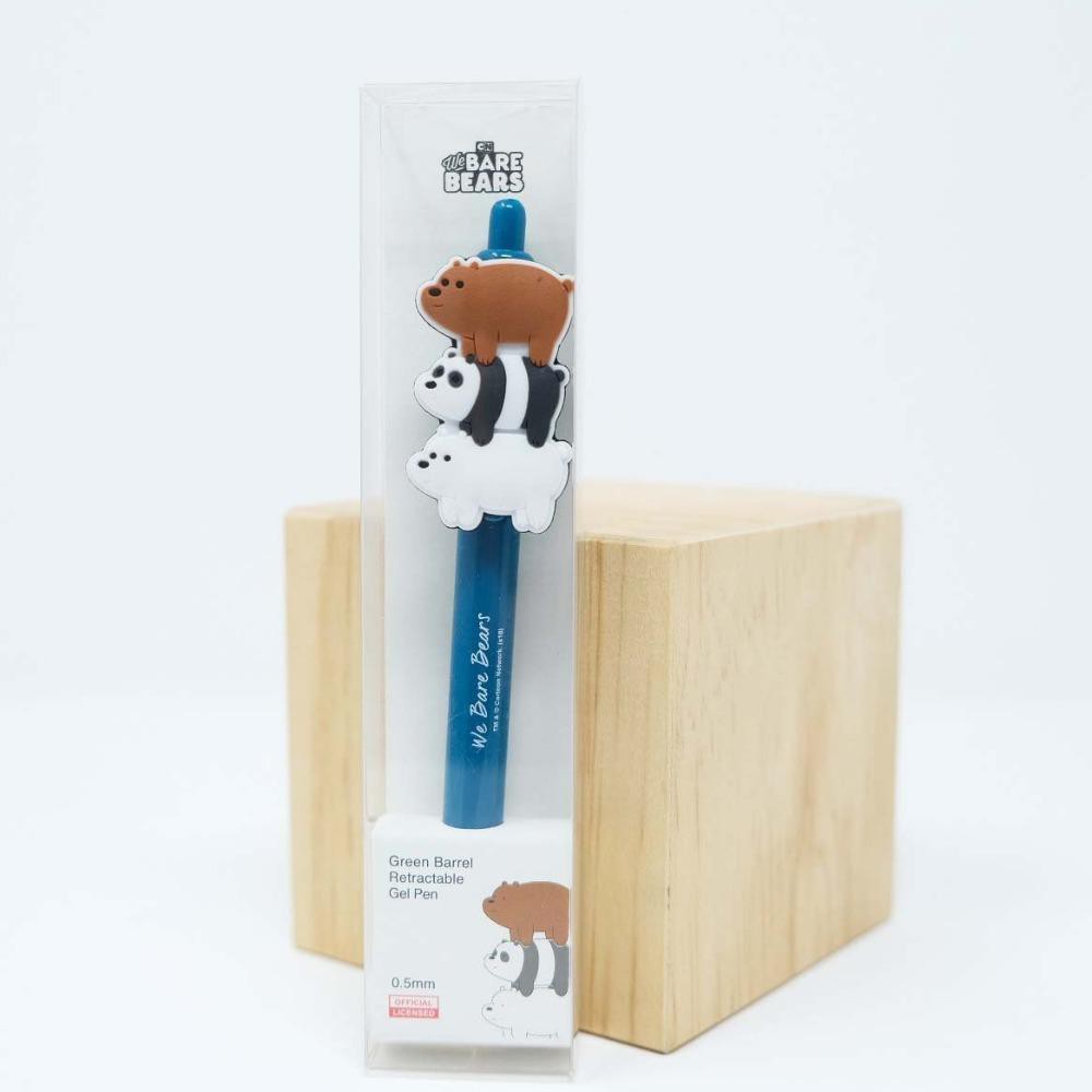 Bút bi bấm mực đen anh em gấu We Bare Bears Chúng tôi đơn giản là gấu chính hãng Miniso