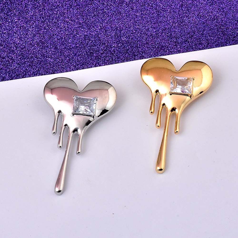 Ghim cài áo hình trái tim đính đá zircon nhiều màu thời trang thanh lịch cho nữ