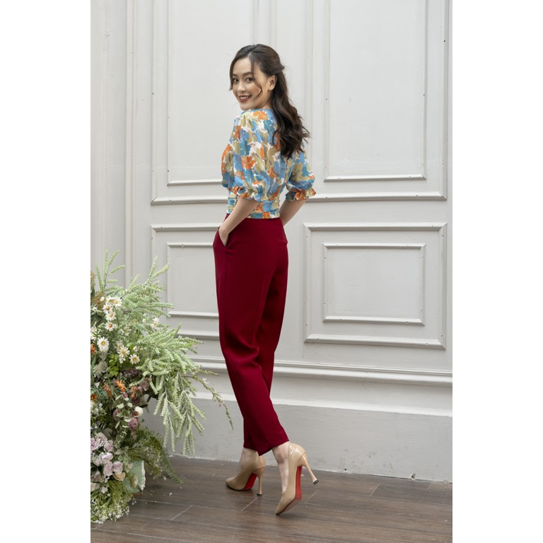 [Mã LT50 giảm 50k đơn 250k]Quần baggy nữ vải tuyết mưa, dáng dài, phong cách công sở, khóa sườn có túi thiết kế Clara Ma