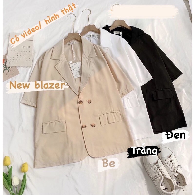 Áo blazer ngắn tay thời trang Hàn quốc/Áo blazer ngắn tay túi nắp - Áo Blazer ngắn tay thời trang Hàn Quốc dễ phối