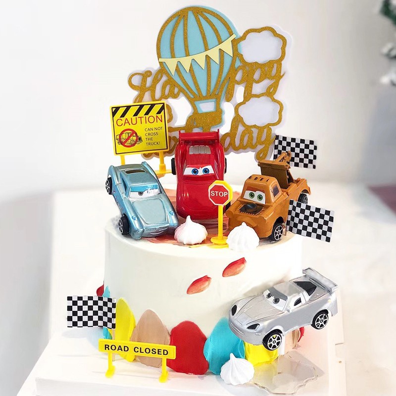 SET 6 XE Ô TÔ CẢNH SÁT NHỰA trang trí bánh sinh nhật bánh kem