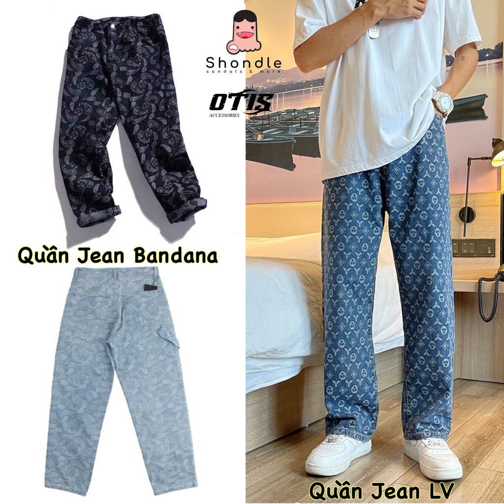 [Mã SKAMA8 giảm 8% đơn từ 300k] Quần jeans BANDANA & LV hot nhất 2021 quần ống rộng