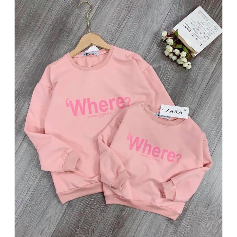 Áo nỉ chữ cho mẹ và bé  M170