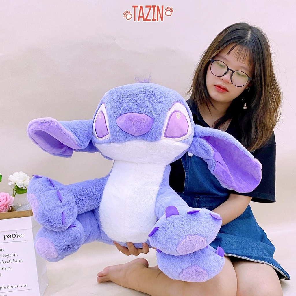 Gấu Bông Hoạt Hình Stitch Tím Lông Mềm Min Cao Cấp Tazin