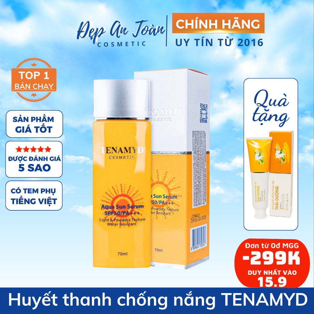 Huyết Thanh Chống Nắng Tenamyd SPF 50/PA+++ Aqua Sun Serum SPF [DATE2027]
