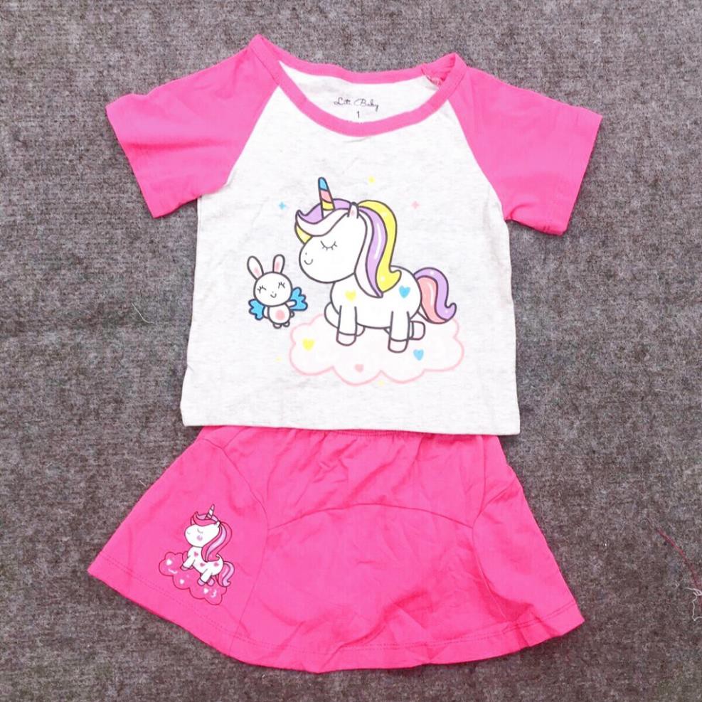 [Hàng Thiết Kế - Siêu Xinh] Bộ Váy Thun Ngựa Pony Bé Gái, Size 2-10, Hàng Made In Vn, Chất Cotton Chính Phẩm Rất Đẹp