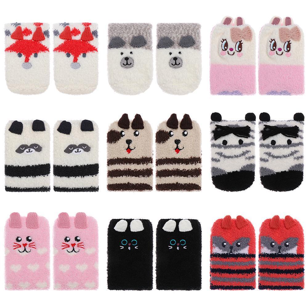 BSUNS Vớ Dày Giữ Ấm Chống Trượt Họa Tiết Động Vật Dành Cho Người Lớn