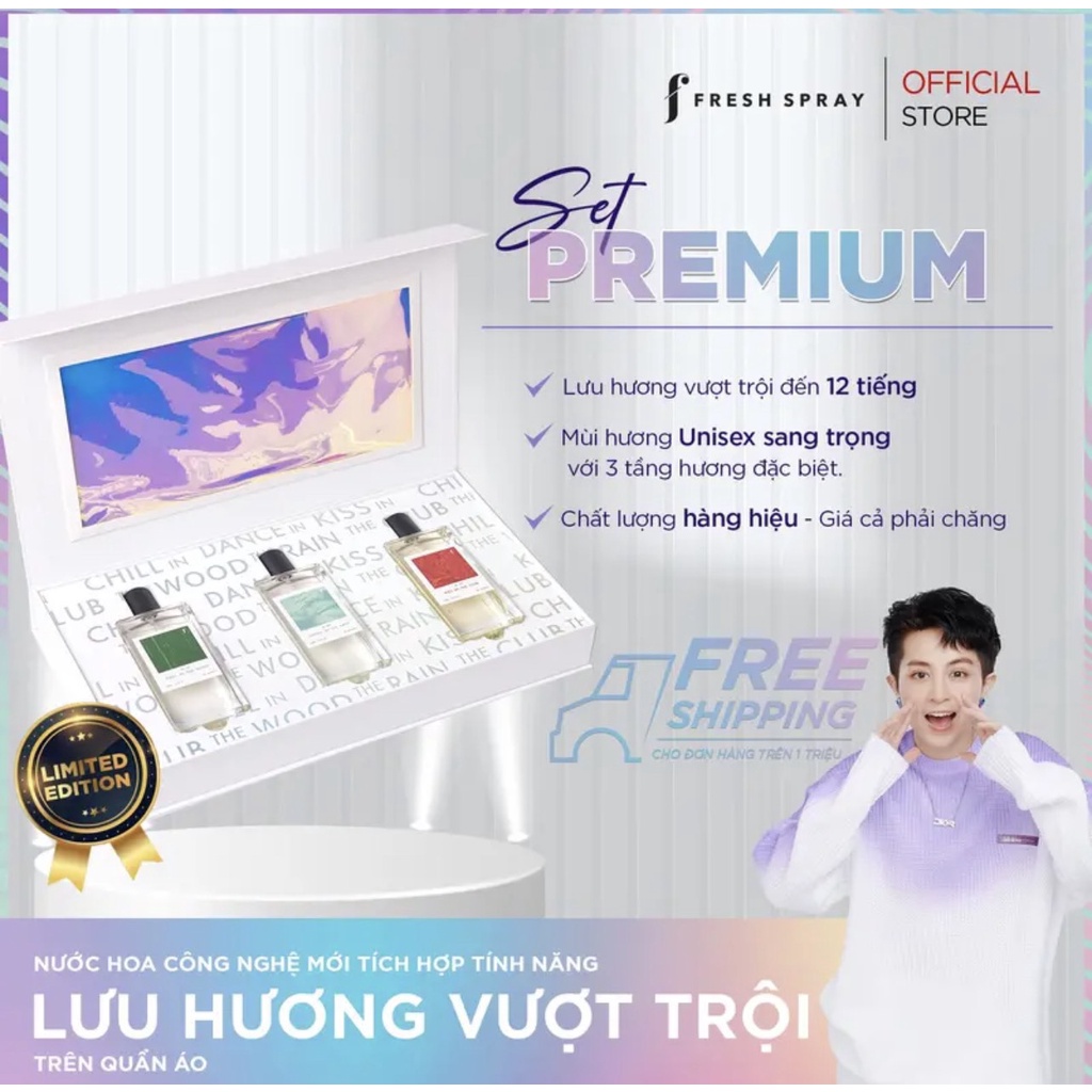 Nước Hoa F SET PREMIUM Phiên bản giới hạn 3x100ml - F Fresh Spray Eau de Parfum