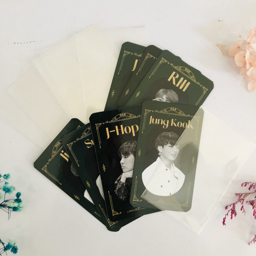 1 bộ 7 CARD + 7 sleeves BTS 7 thành viên Jin, Jimin, Suga, Jungkook, V, Jhope, RM gồm 3 ver