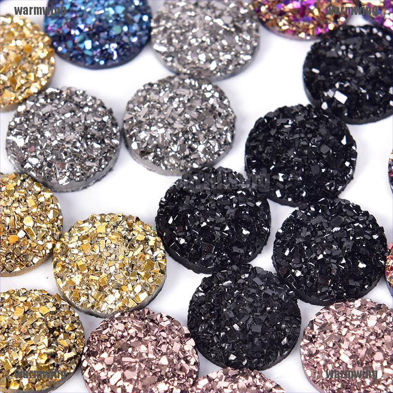 Bộ 50 Hạt Nhựa Cabochon 12mm Tự Làm Trang Sức Lưng