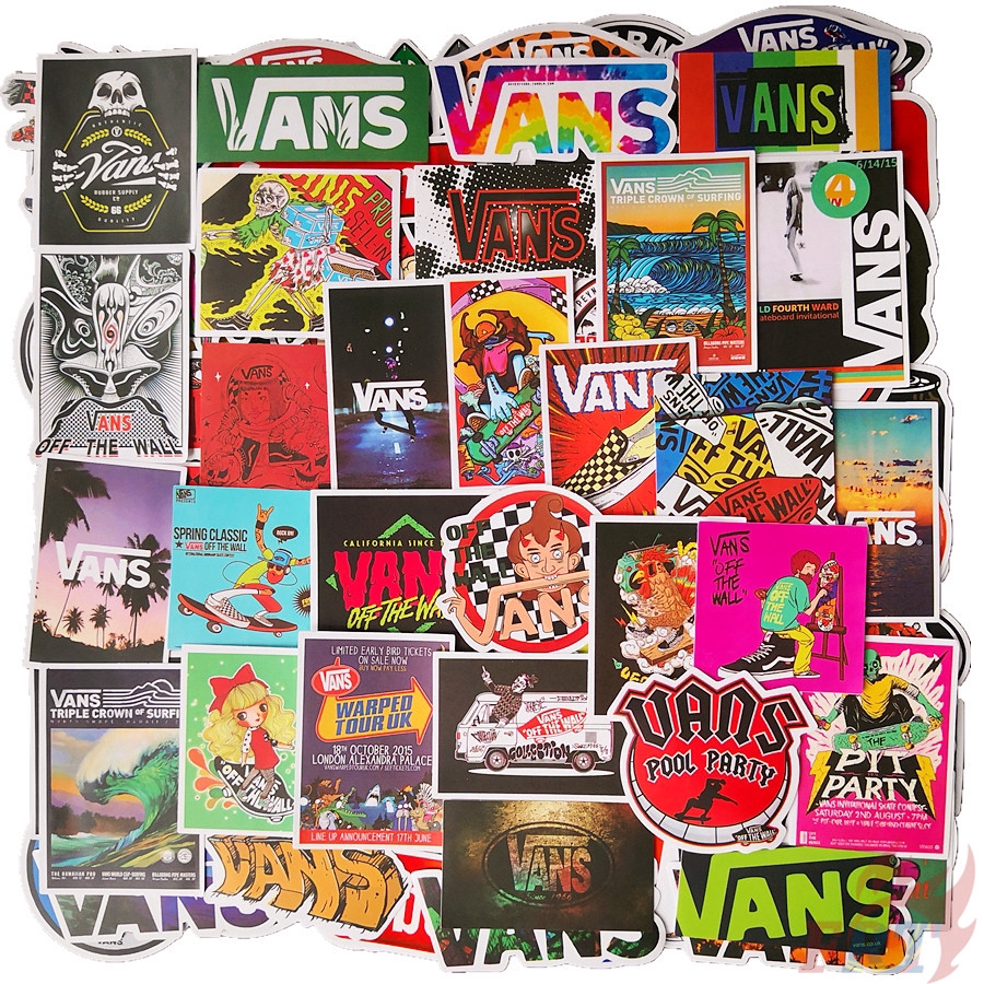 Set 200 Miếng Dán Logo &amp; Vans Trang Trí Đa Năng