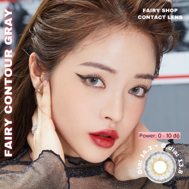 Kính Áp Tròng Cao Cấp Fairy Contour Gray 14.2 FAIRY SHOP CONTACT LENS độ cận 0 đến 10 độ