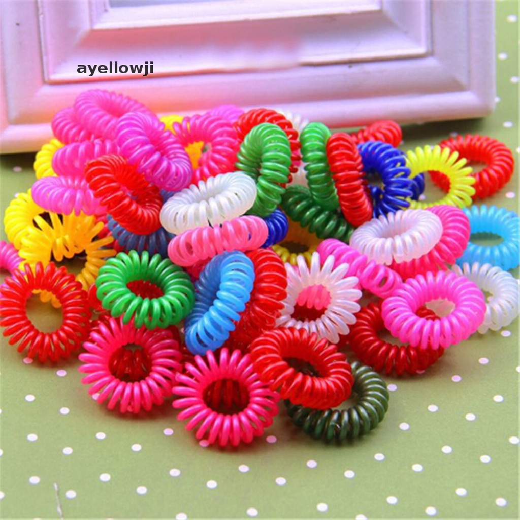 Set 10 Dây Buộc Tóc Lò Xo Bằng Nhựa