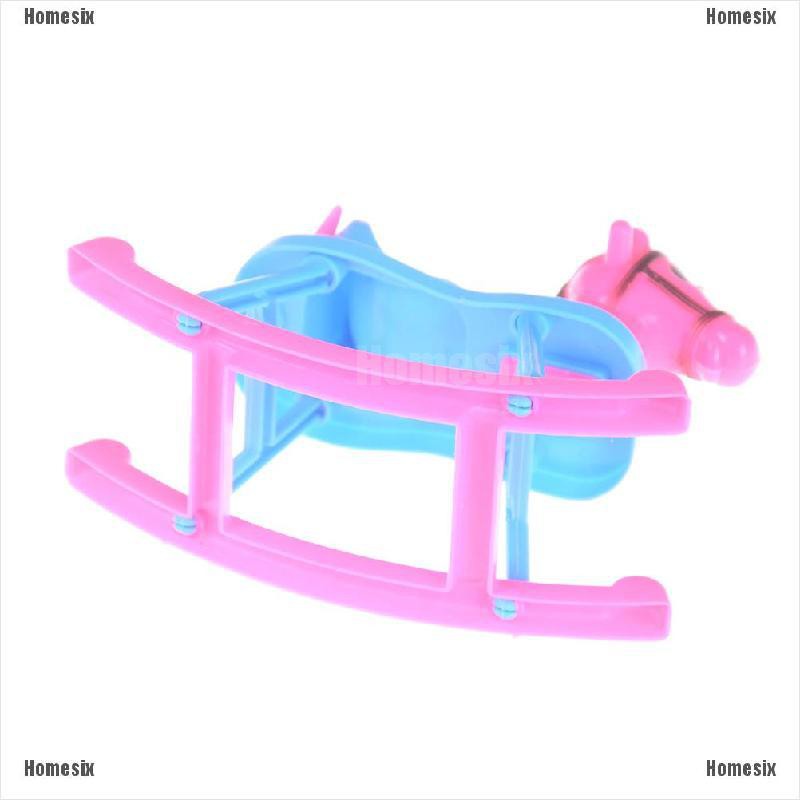 [HoMSI] Kids Best Gift Plastic Rocking Horse Cockhorse Dollhouse Decor Barbie Dolls Toy SUU