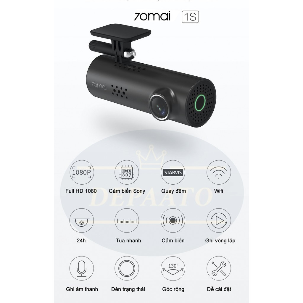 [Mã 11ELSALE hoàn 7% đơn 300K] [QUỐC TẾ/NỘI ĐỊA] Camera hành trình Xiaomi 70mai Dash Cam 1S | BigBuy360 - bigbuy360.vn