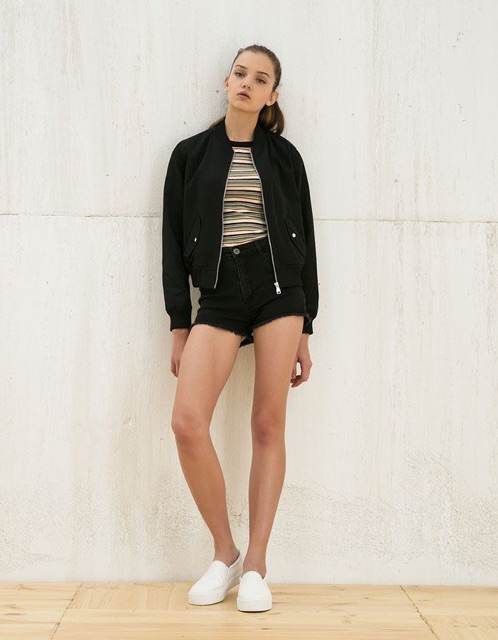 áo khoác BERSHKA bomber lót lông | BigBuy360 - bigbuy360.vn