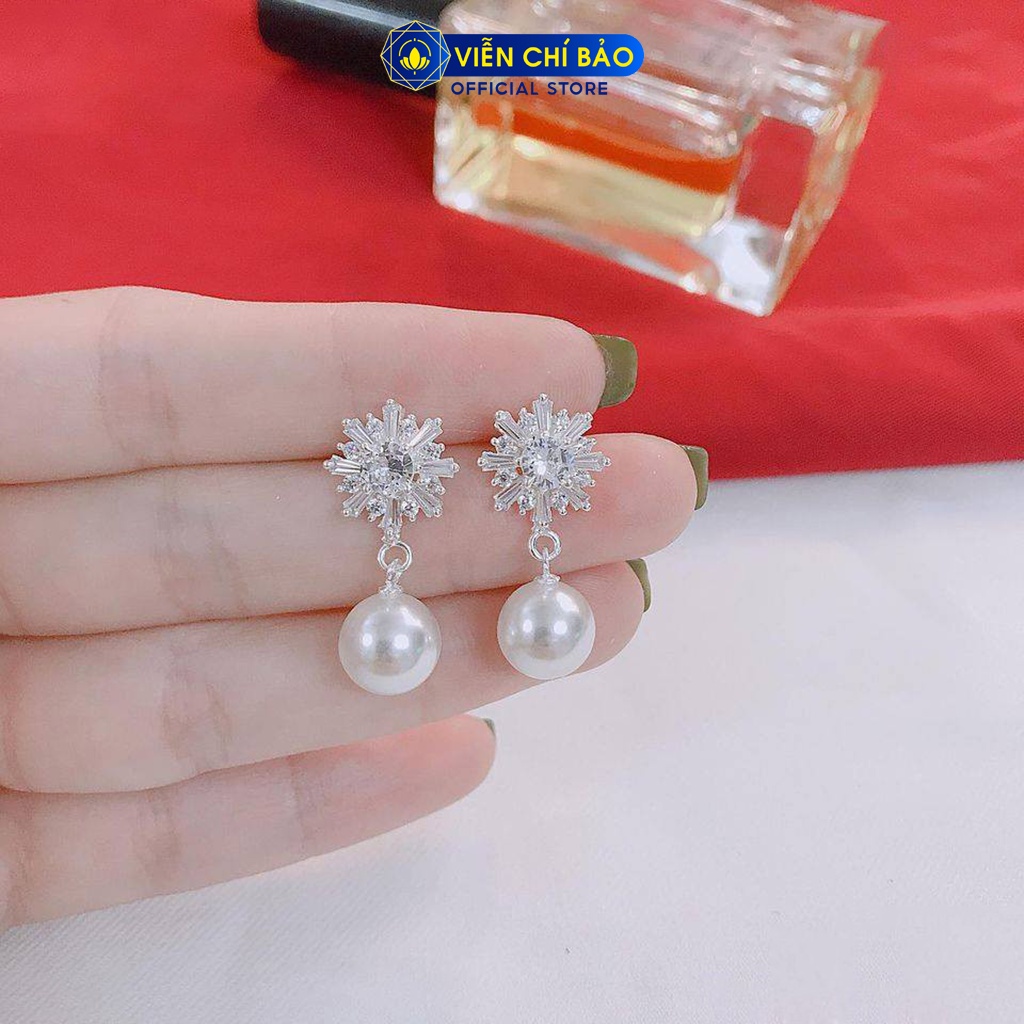 Bông tai bạc nữ star flower chất liệu bạc 925 thời trang phụ kiện trang sức nữ thương hiệu Viễn Chí Bảo B400178