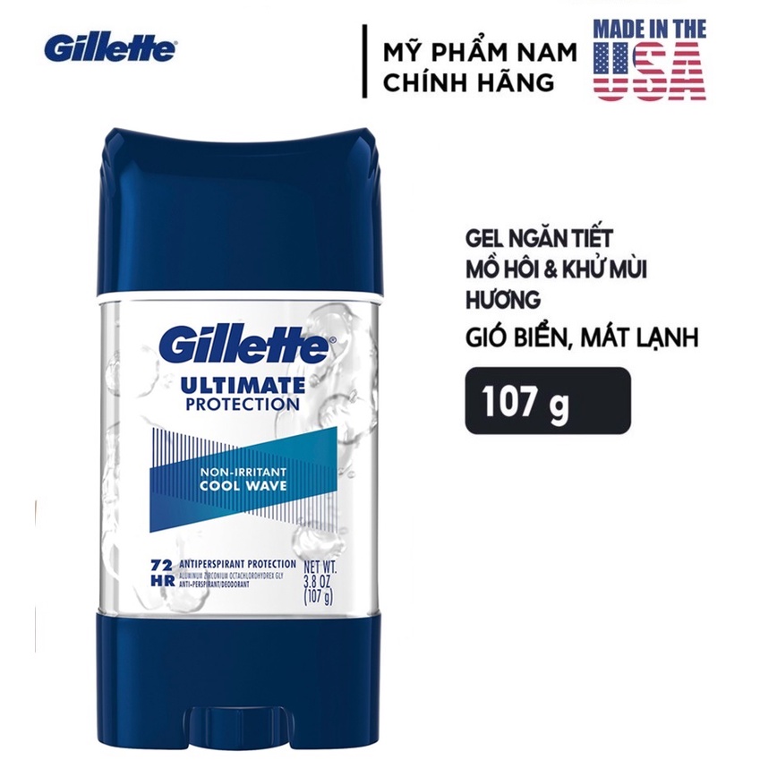 Lăn khử mùi nam Gel Gillette 107g Cool Wave 5in1 | Sport TriumPh | Arctic Ice - Mỹ